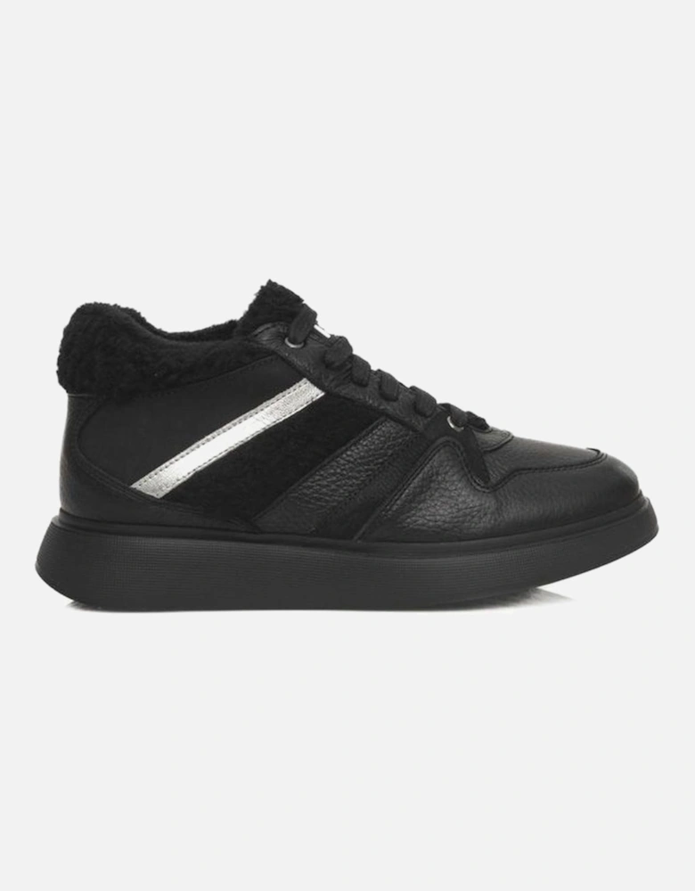 Platform Sneakers with Front Logo for Women - Black