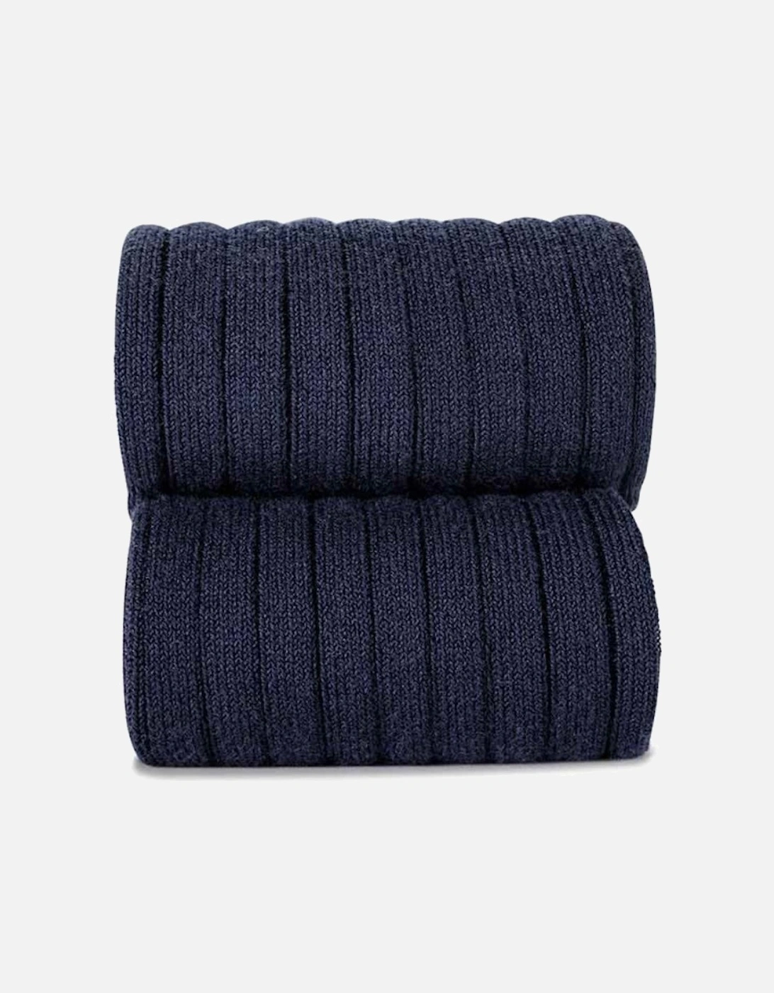 Navy Ribbed Knee Socks