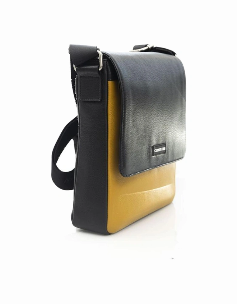 Premium Leather Crossbody Bag with Multiple Compartments - Yellow