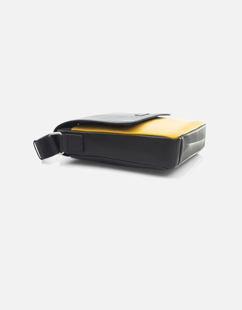 Premium Leather Crossbody Bag with Multiple Compartments - Yellow