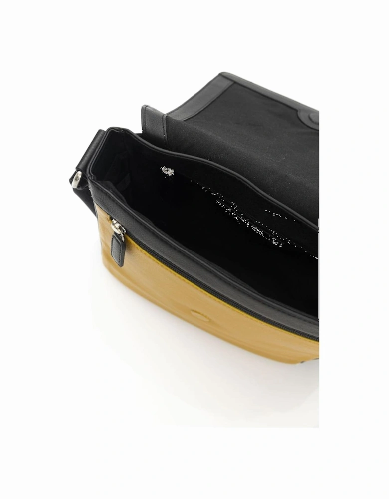 Premium Leather Crossbody Bag with Multiple Compartments - Yellow