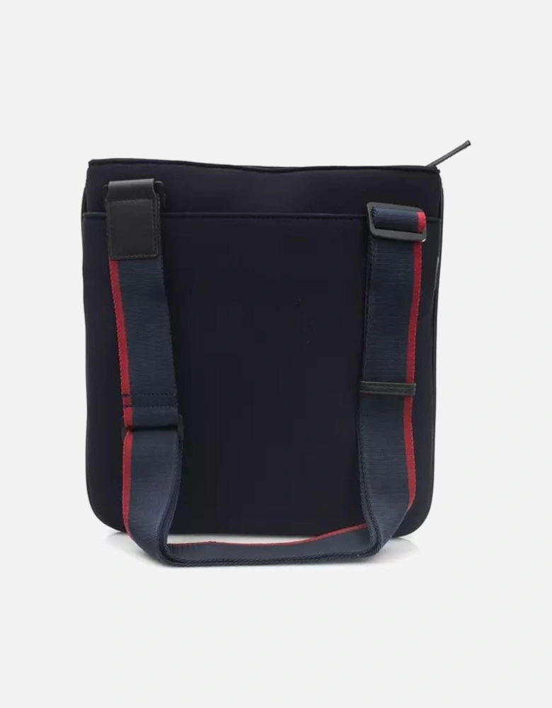 Refined Blue Messenger Bag with Neat Internal Compartments and Zip