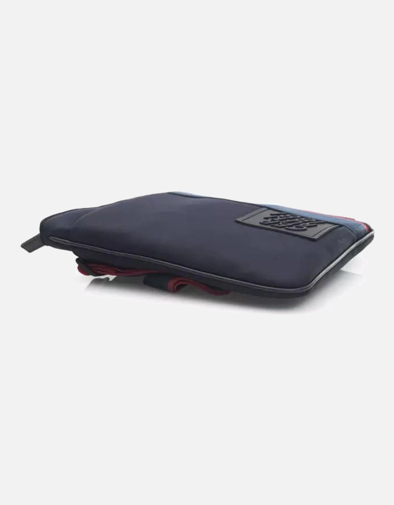 Refined Blue Messenger Bag with Neat Internal Compartments and Zip