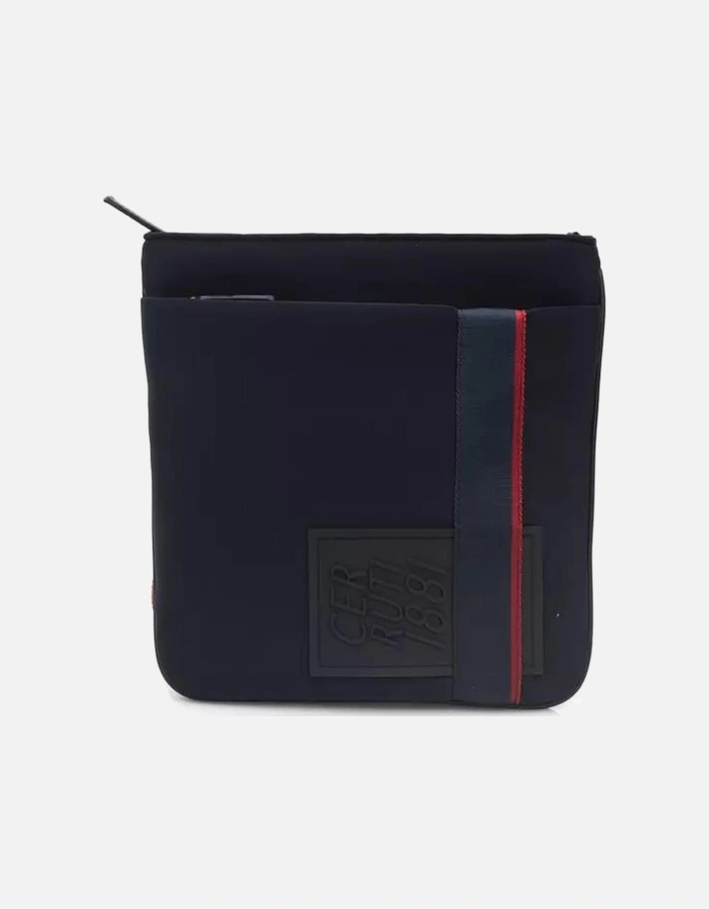 Refined Blue Messenger Bag with Neat Internal Compartments and Zip