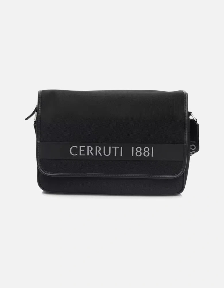 Sophisticated Crossbody Bag with Sleek Logo and Convenient Back Pocket