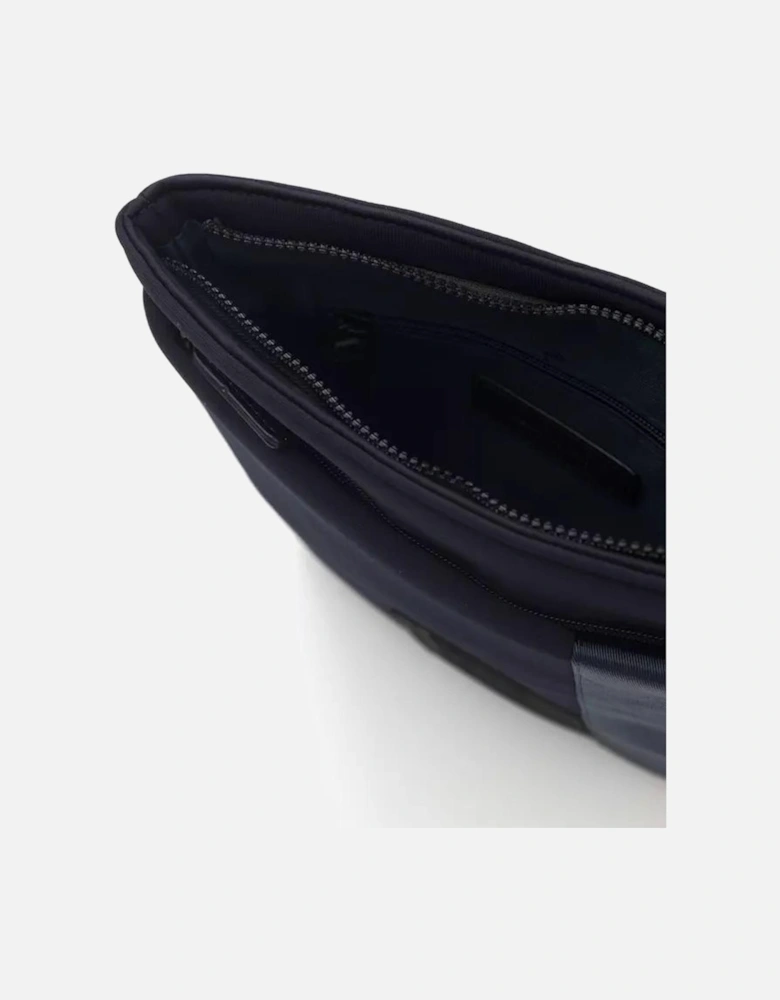 Refined Blue Messenger Bag with Neat Internal Compartments and Zip