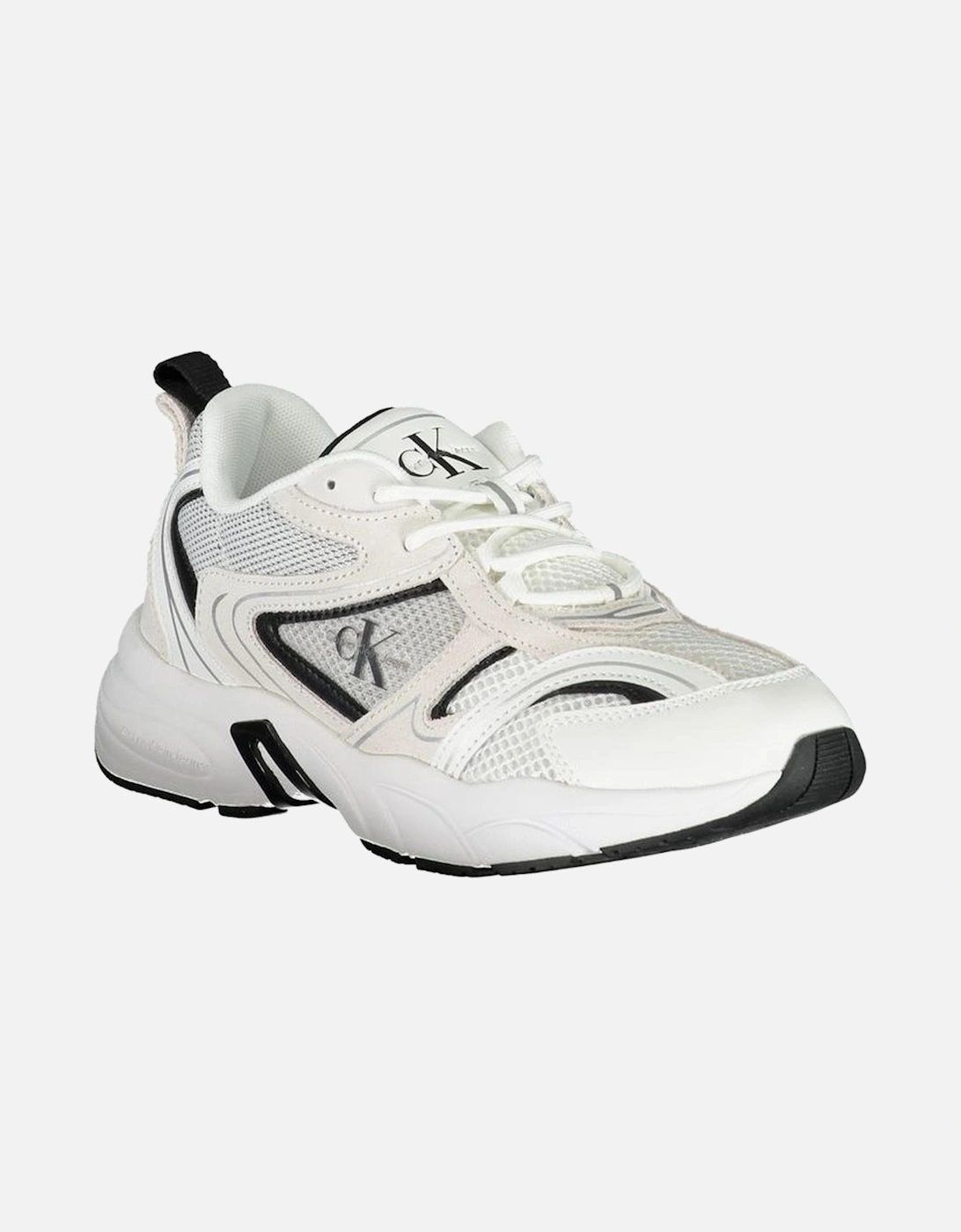 Printed Lace-Up Athletic Shoes with Contrasting Details Women - White