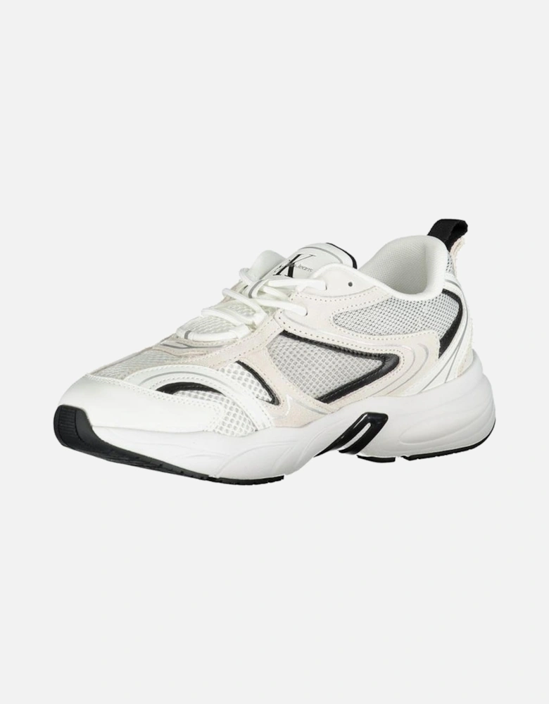 Printed Lace-Up Athletic Shoes with Contrasting Details Women - White