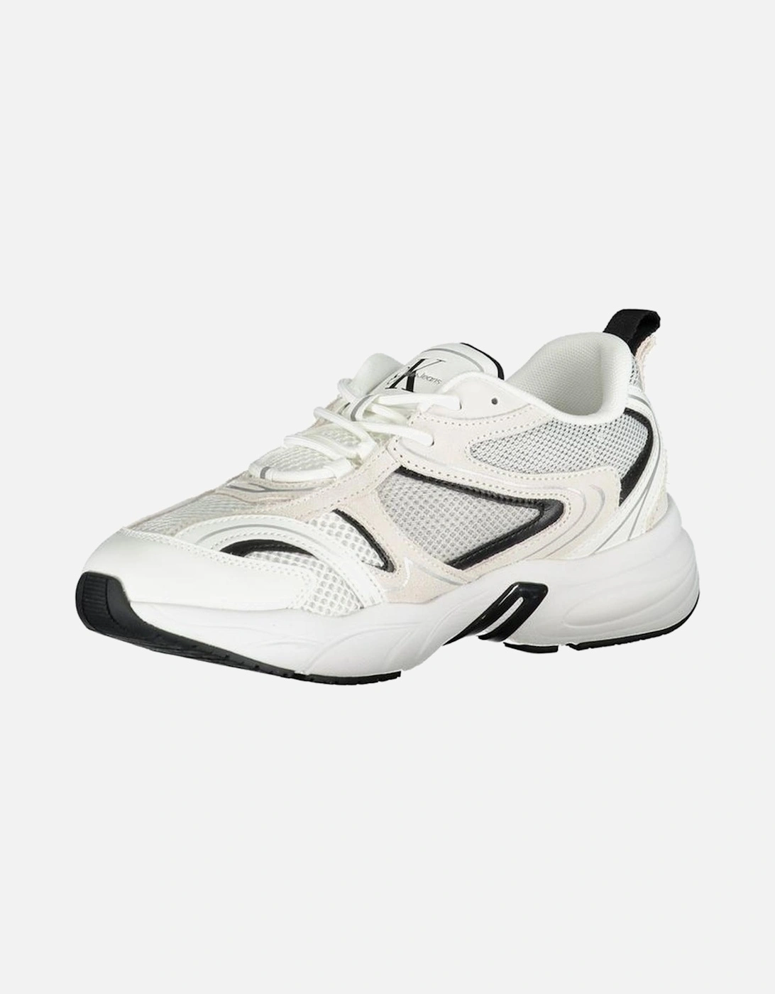 Printed Lace-Up Athletic Shoes with Contrasting Details Women - White