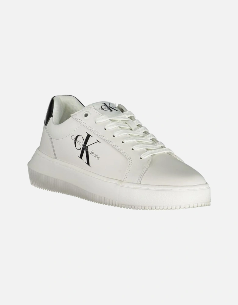 Contrast Detail Sports Shoe with Logo Print Women - White Sneakers