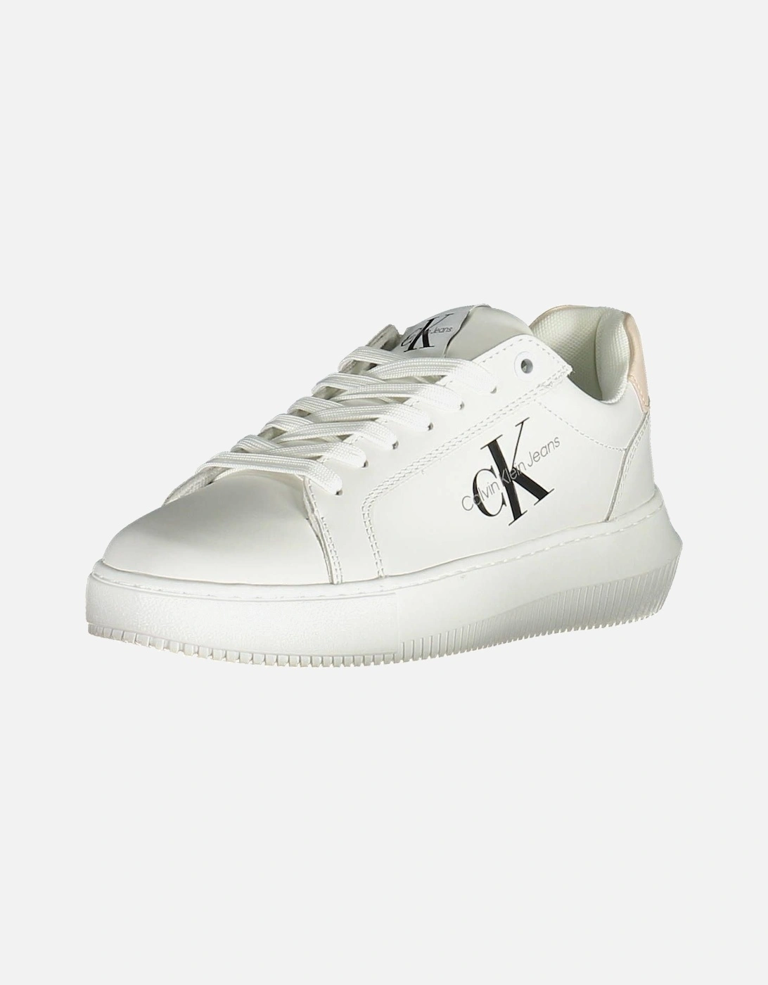 Contrasting Detail Sports Shoe with Laces and Logo Print Women - White