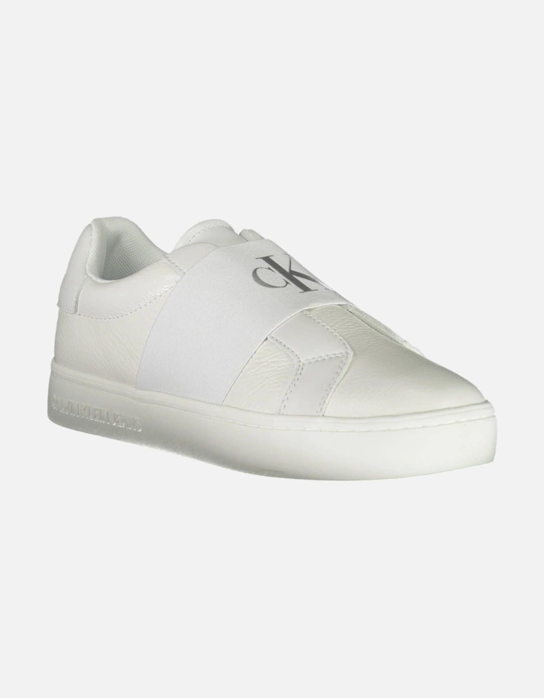Elastic Band Printed Logo Sports Shoe Women - White