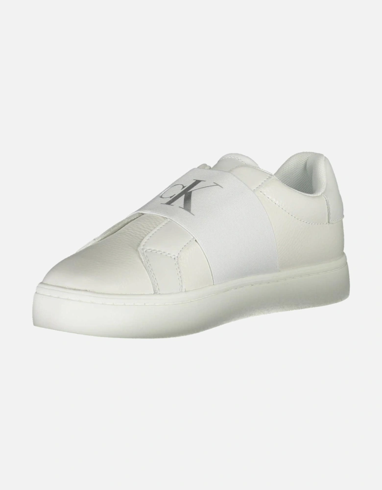 Elastic Band Printed Logo Sports Shoe Women - White