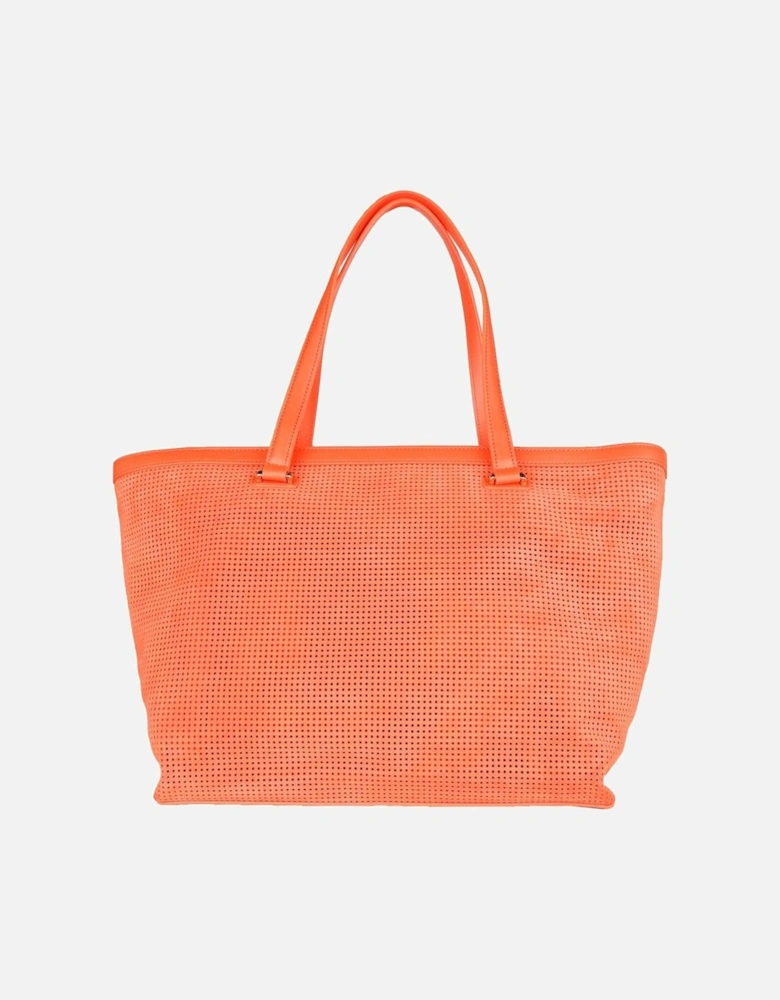 Perforated Texture Zipped Compartment Bag Women - Orange Handbags