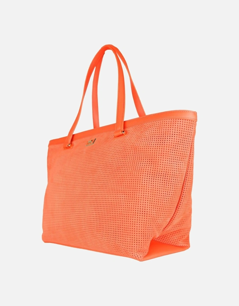 Perforated Texture Zipped Compartment Bag Women - Orange Handbags