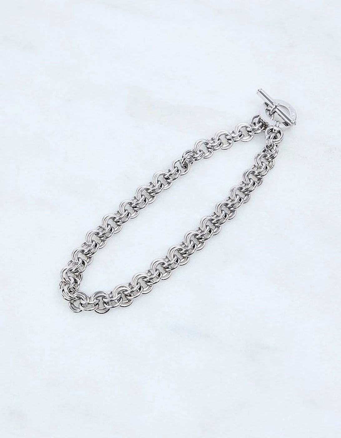 Hand Set European Crystal T-Bar Chain Necklace