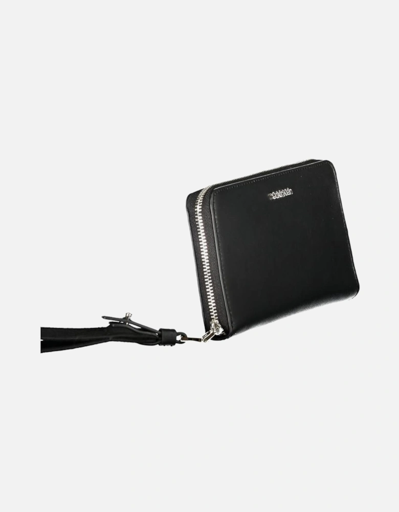 Zip Closure Wallet with Coin Purse and Card Slots Women - Black