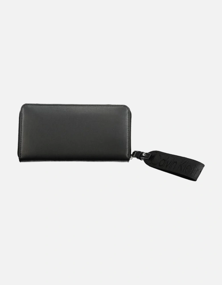 Zip Closure Wallet with Coin Purse and Card Slots Women - Black