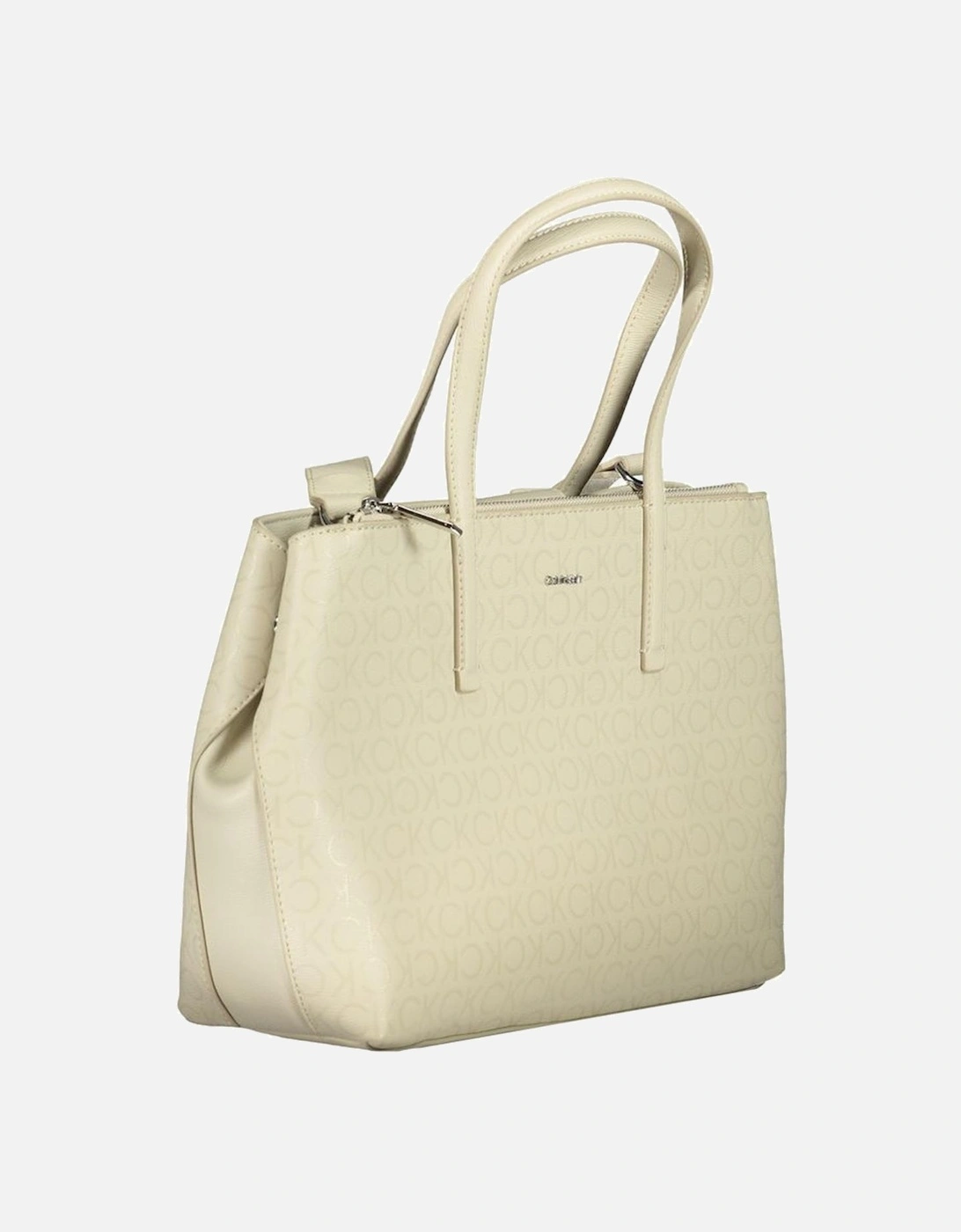 Two-Handle Bag with Adjustable Strap and Pockets Women - Beige