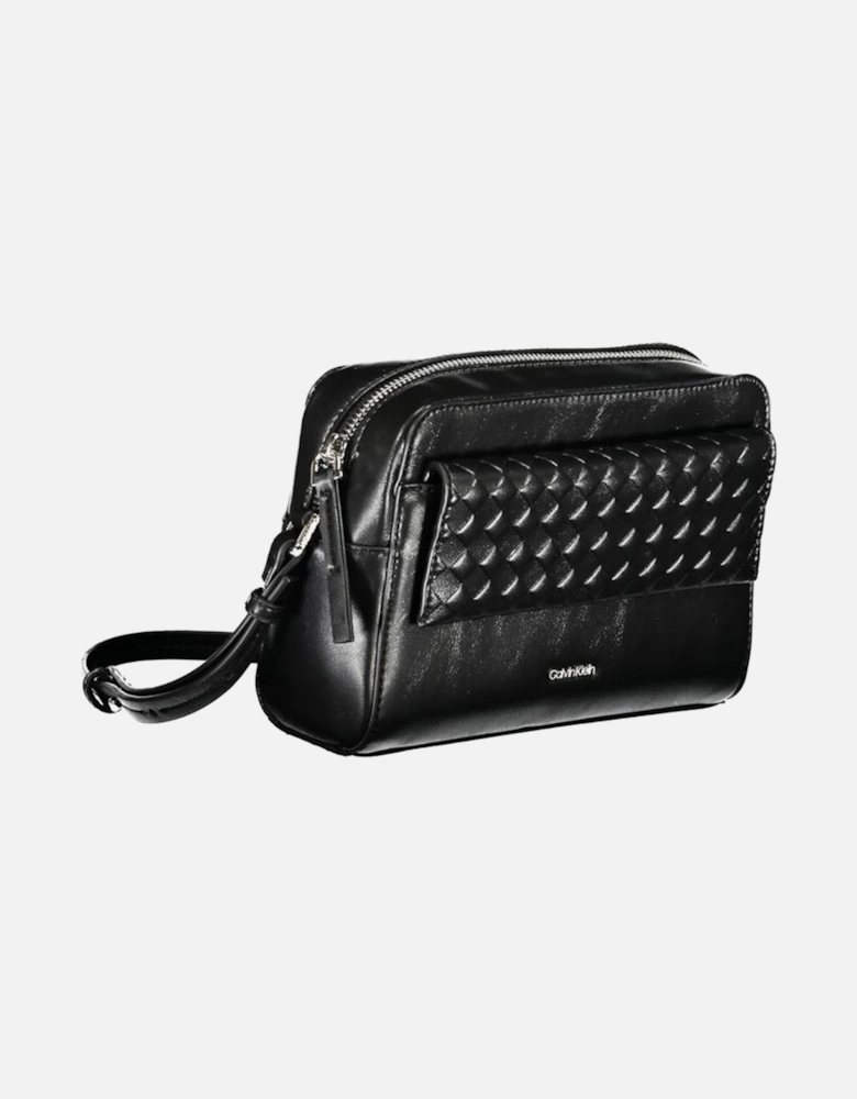 Adjustable Shoulder Bag with Contrast Details Women - Black Handbags