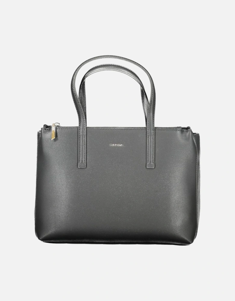 Recycled Polyester Two-Handle Bag with Shoulder Strap Women - Black