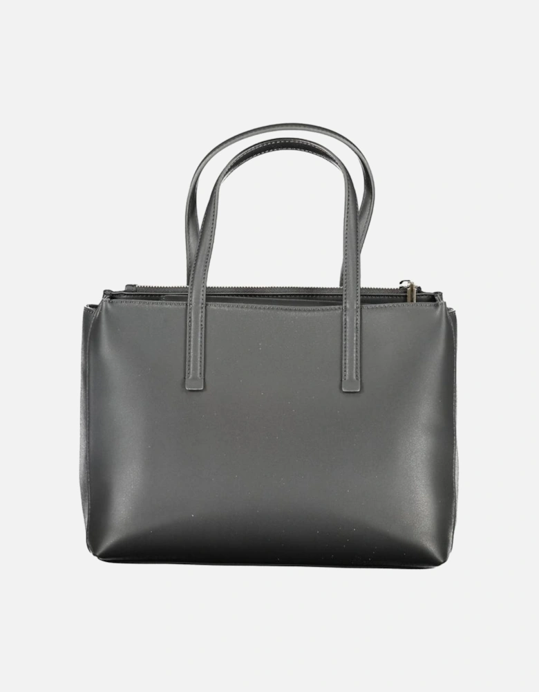 Recycled Polyester Two-Handle Bag with Shoulder Strap Women - Black