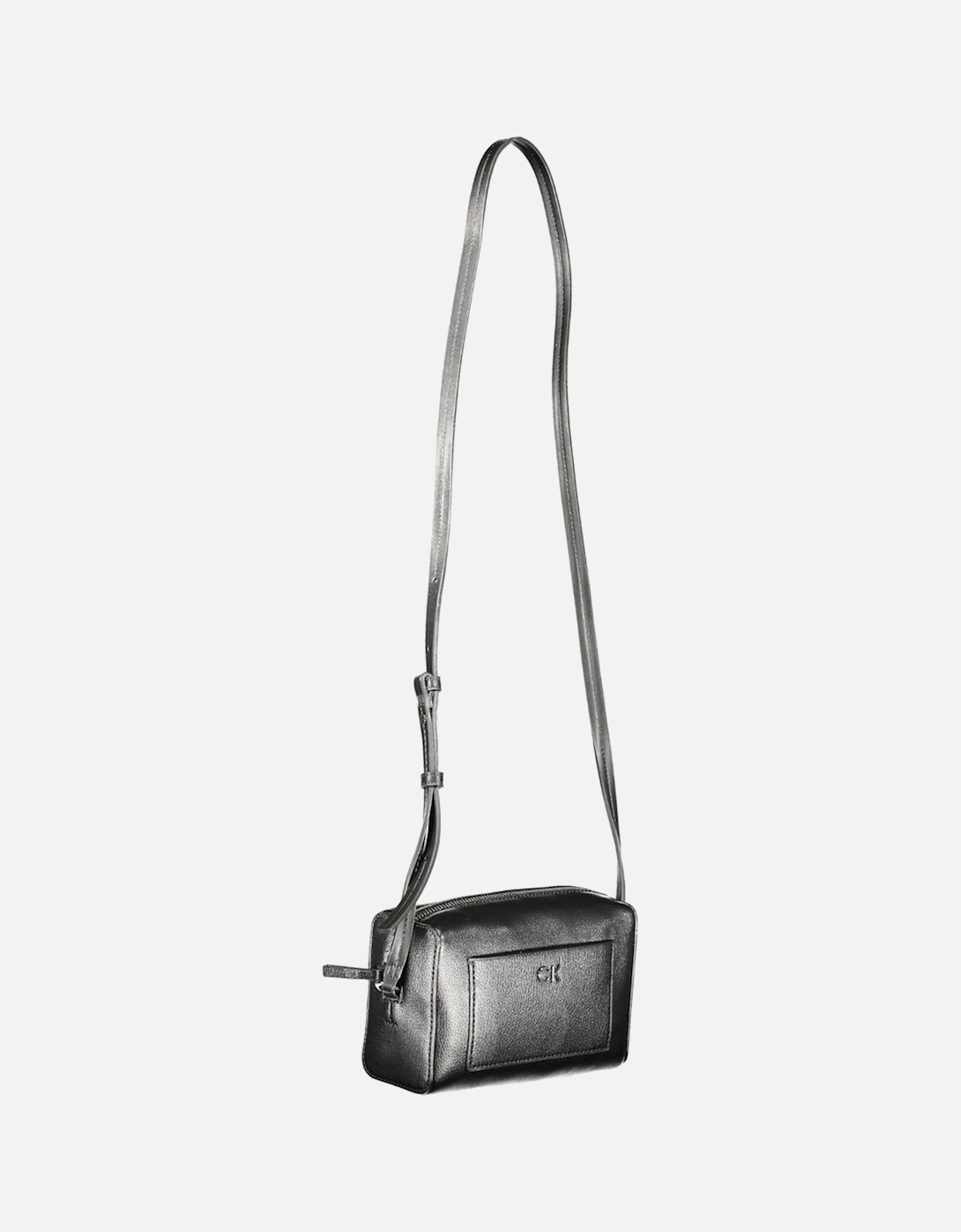 Adjustable Shoulder Bag with External Pocket Women - Black Handbags