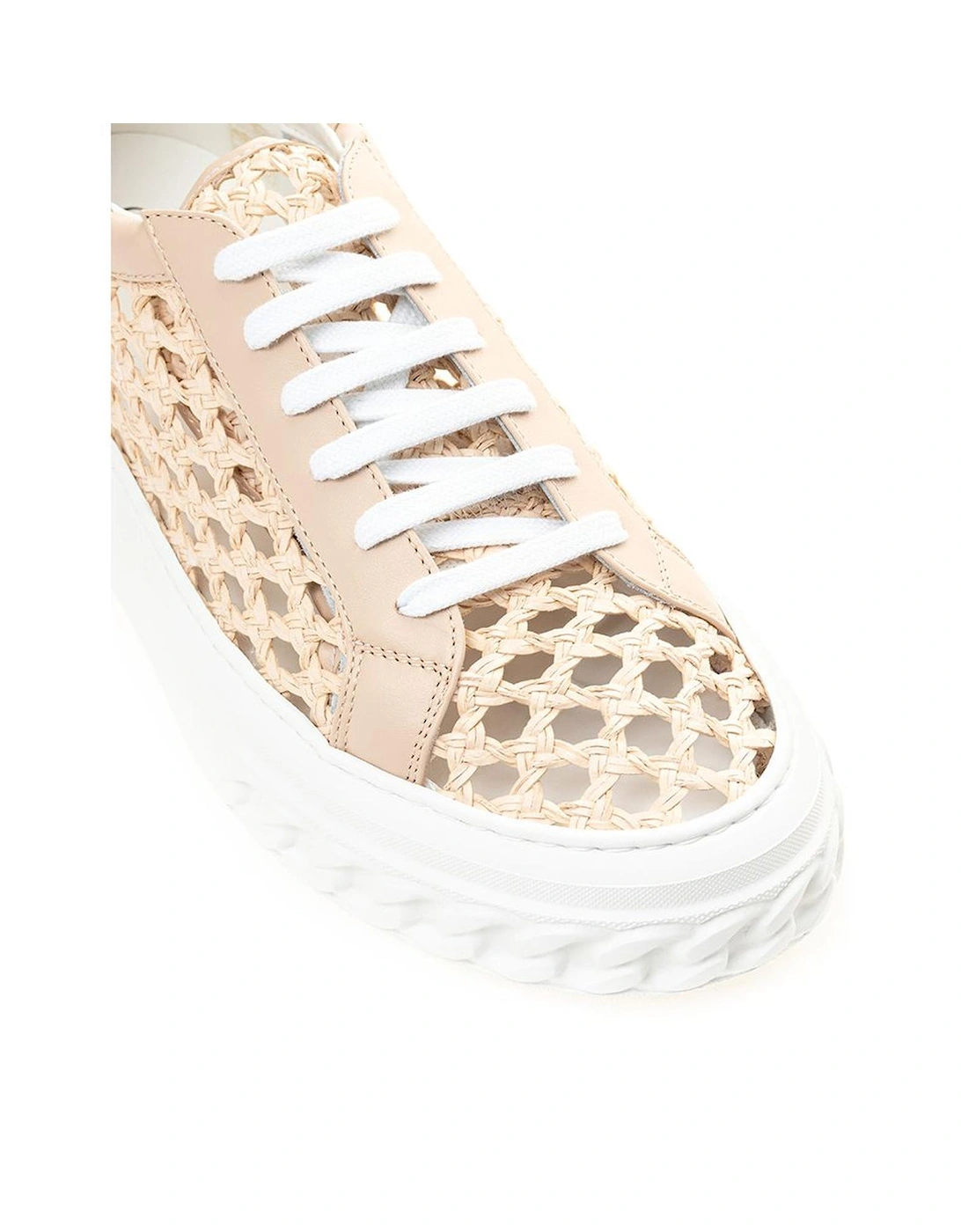 Handcrafted Beige Leather Sneakers Women