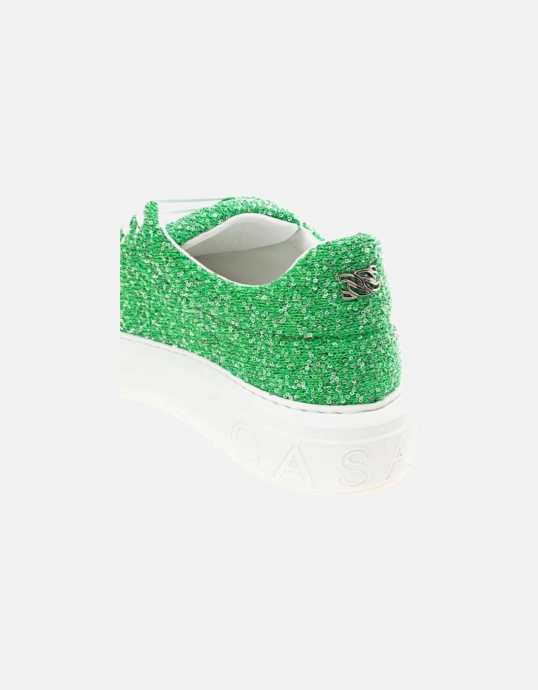 Luxurious Green Leather Sneakers Women