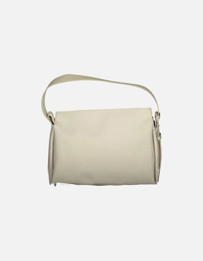 Adjustable Shoulder Bag with Zip Closure Women - Beige Handbags