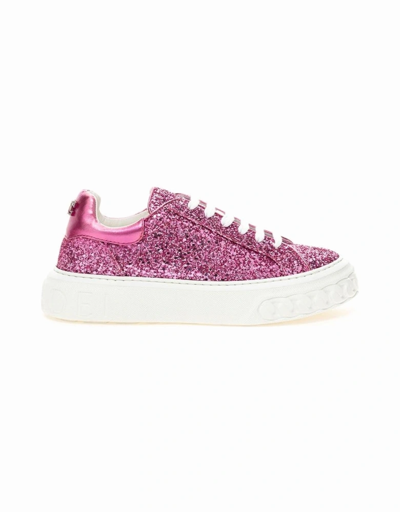 Luxury Fuchsia Leather Sneakers Women