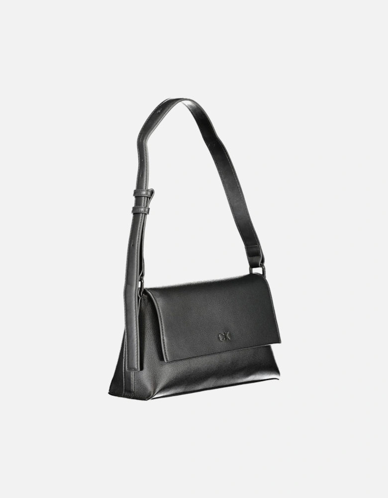 Adjustable Shoulder Handle Snap Closure Bag Women - Black Handbags