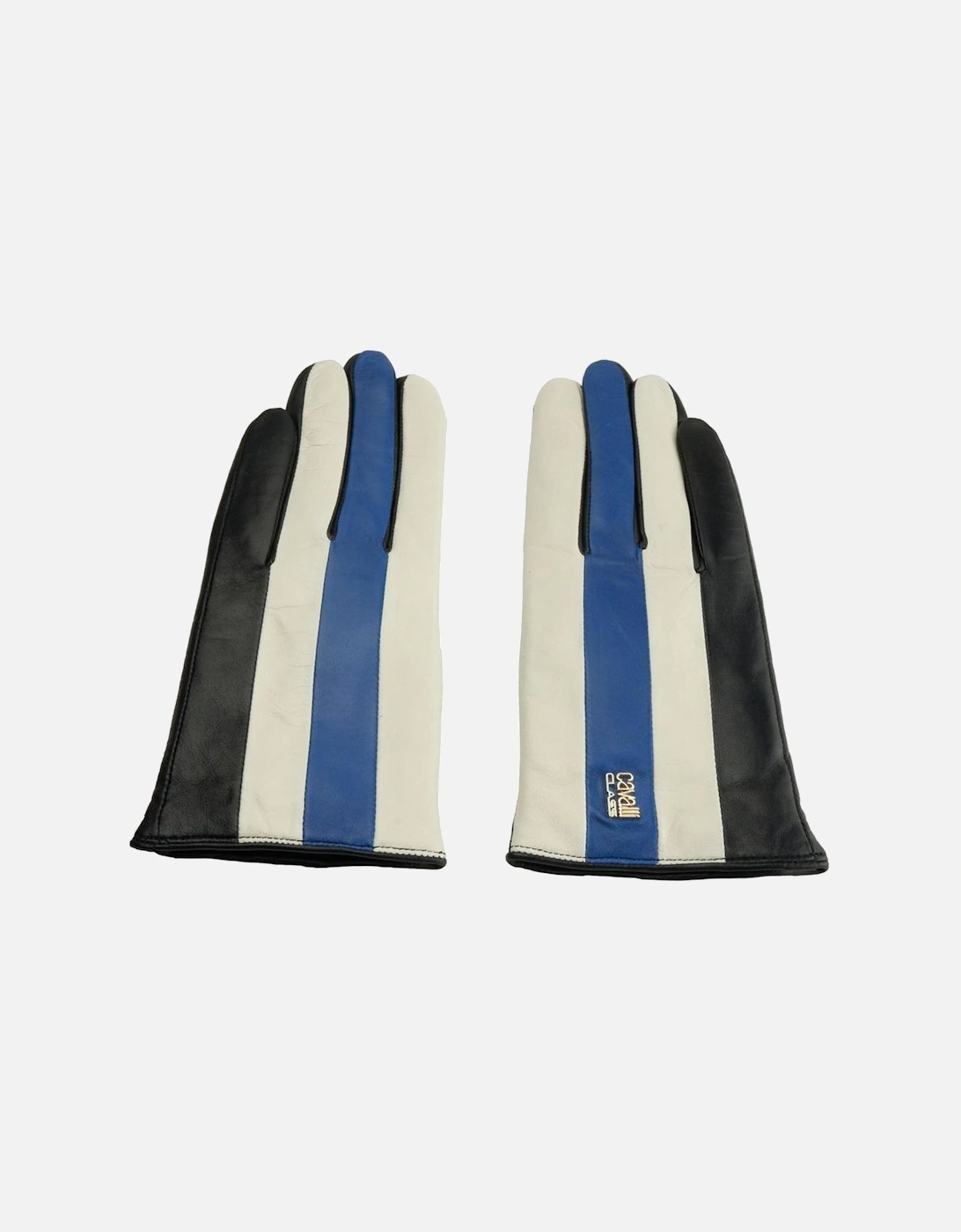 Leather Gloves Multicolor Stripe Women - Blue, 3 of 2