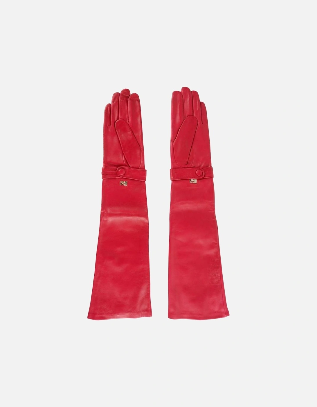 Long Opera Leather Gloves Red CA5120 Women