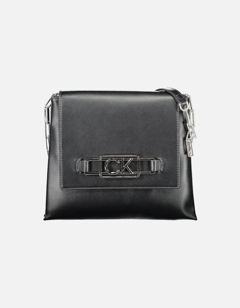 Versatile Dual Compartment Handbag with Logo Detail Women - Black