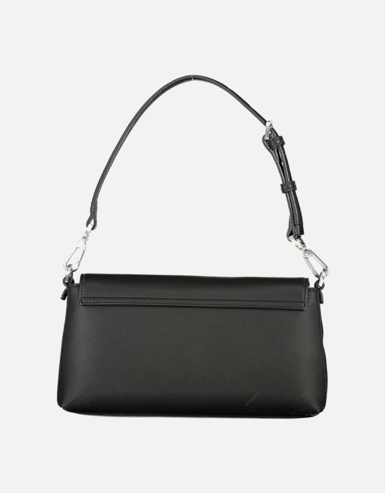 Recycled Polyester Snap Closure Bag. Women - Black Handbags