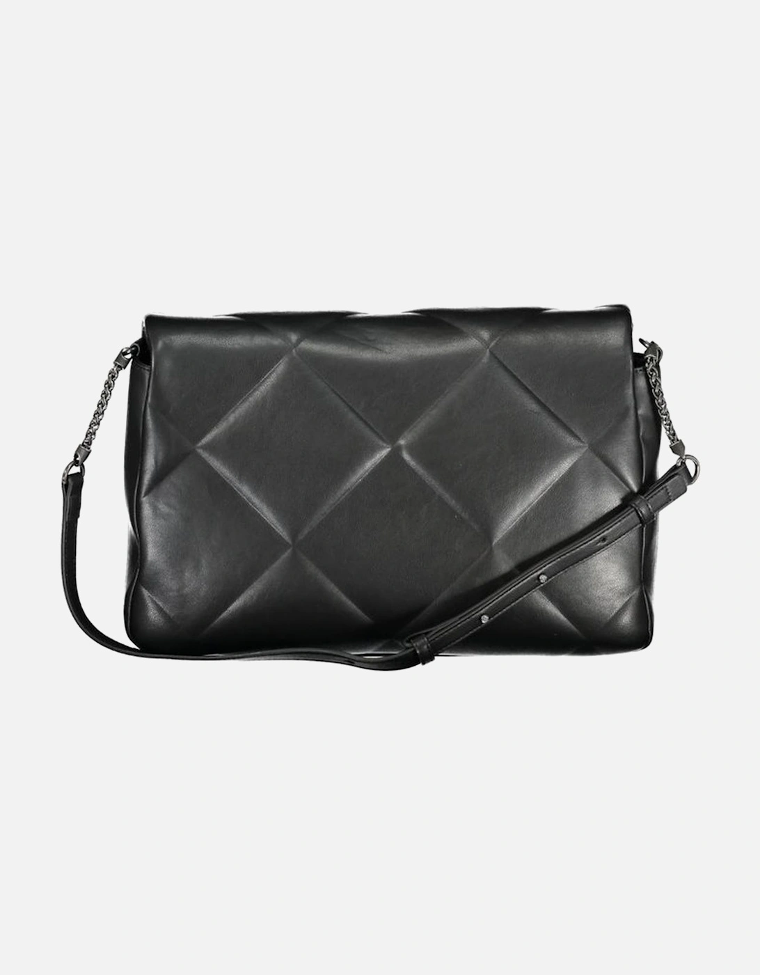 Recycled Polyester Shoulder Bag with Contrast Details. Women - Black