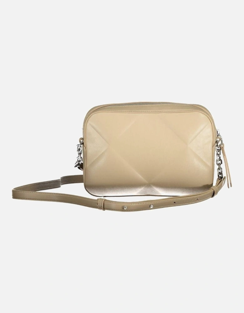 Adjustable Shoulder Bag with Internal Pockets and Logo Women - Beige