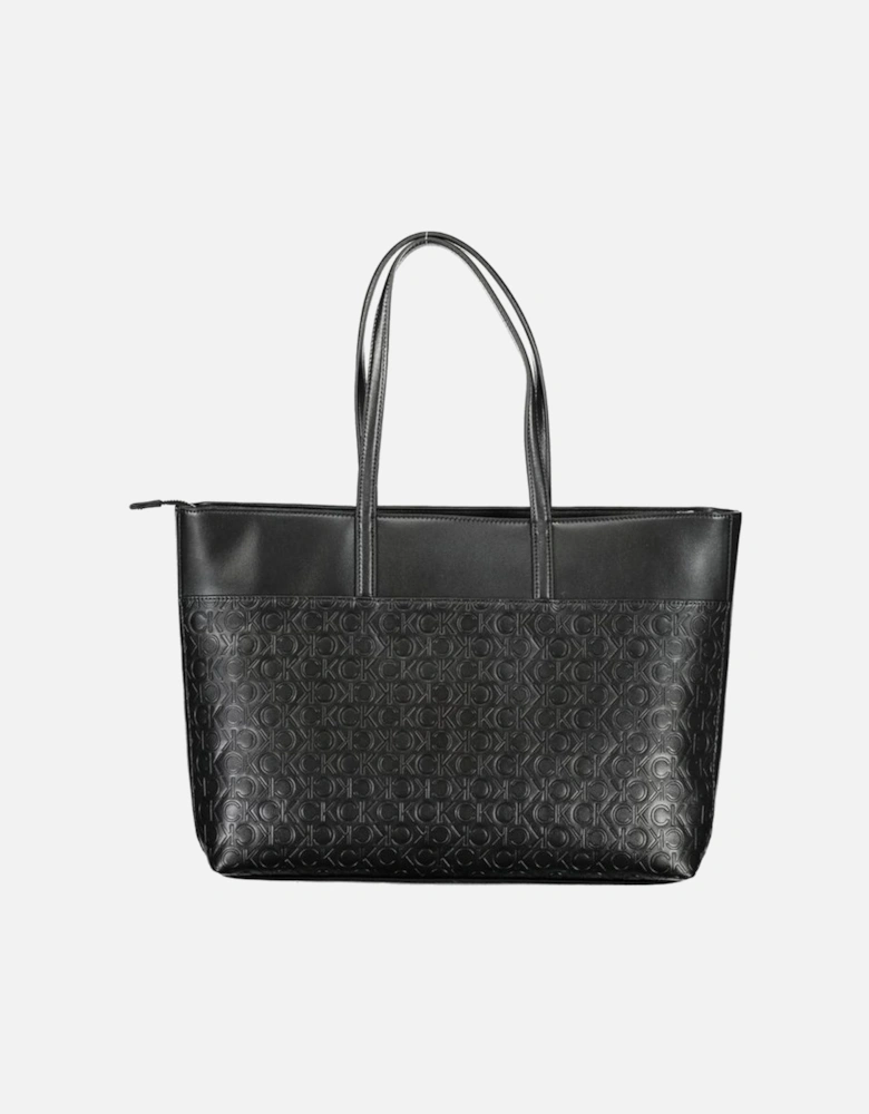 Shoulder Bag with Internal and External Pockets Women - Black Handbags