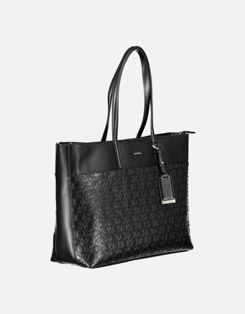 Shoulder Bag with Internal and External Pockets Women - Black Handbags