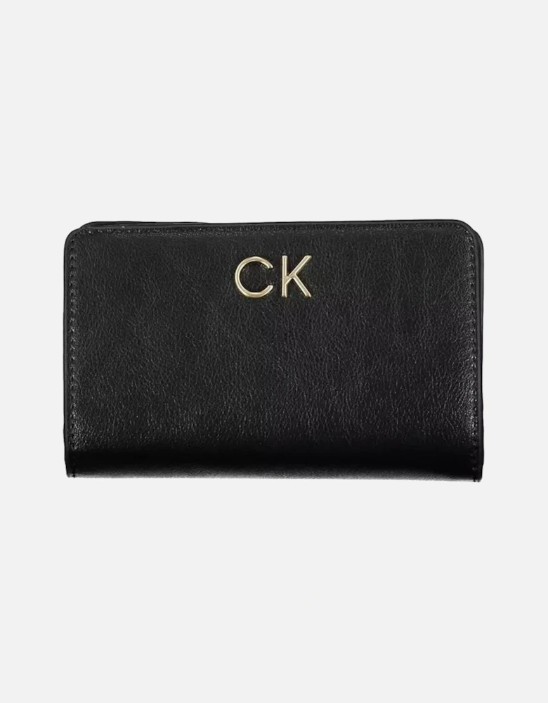 RFID Blocking Double Compartment Wallet with Zip Closure Women - Black