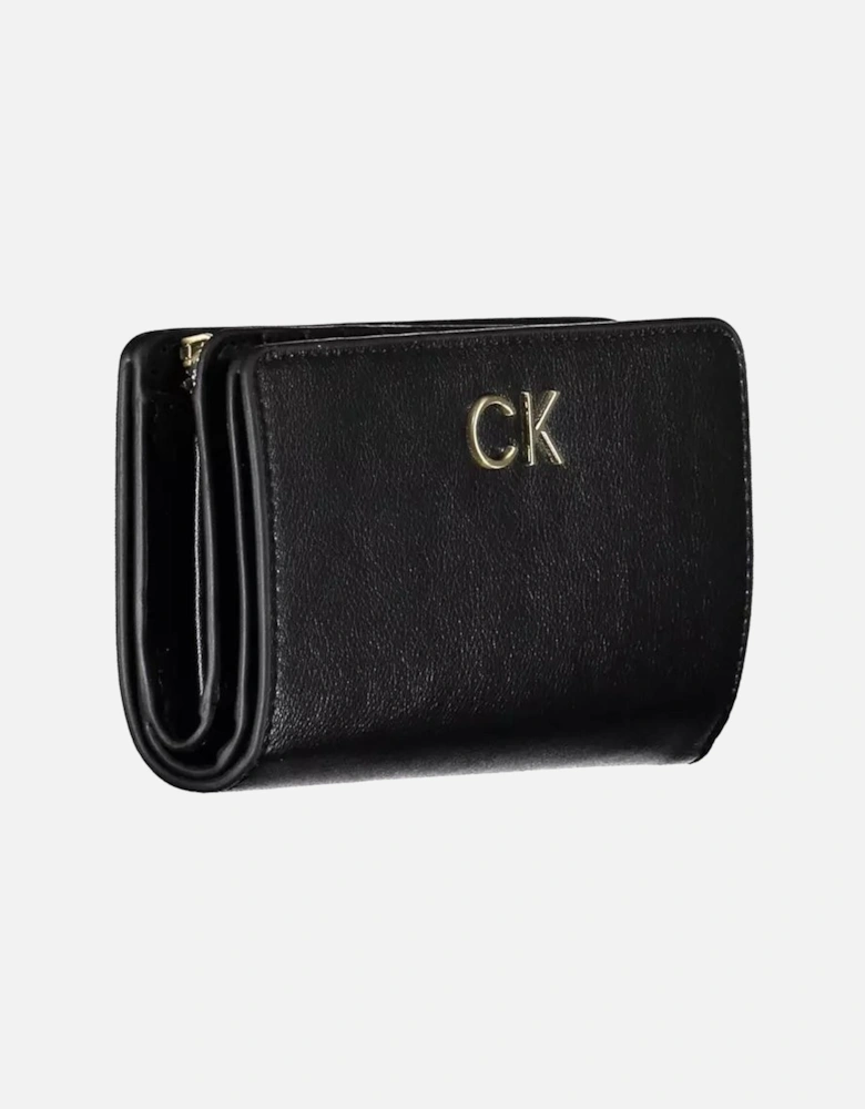 RFID Blocking Double Compartment Wallet with Zip Closure Women - Black