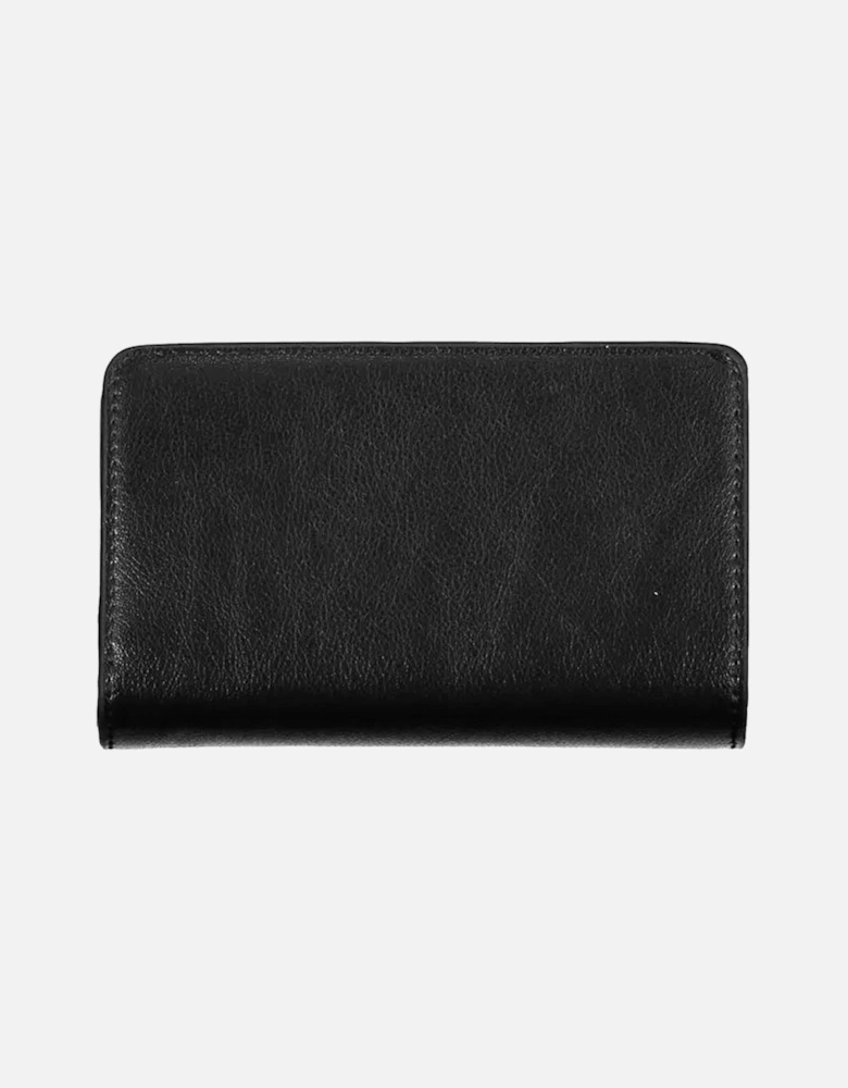 RFID Blocking Double Compartment Wallet with Zip Closure Women - Black