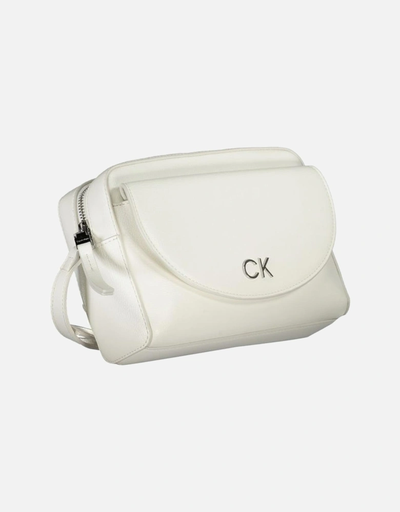 Adjustable Shoulder Bag with Logo and Multiple Pockets Women - White