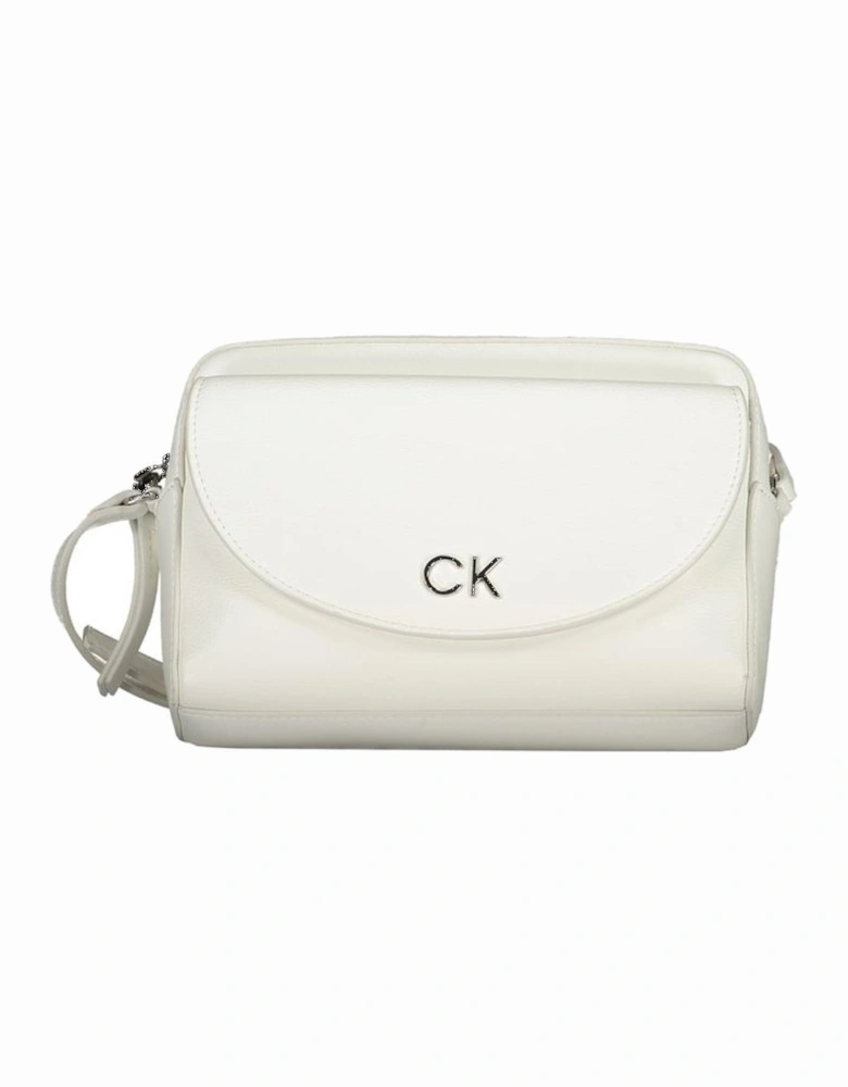 Adjustable Shoulder Bag with Logo and Multiple Pockets Women - White