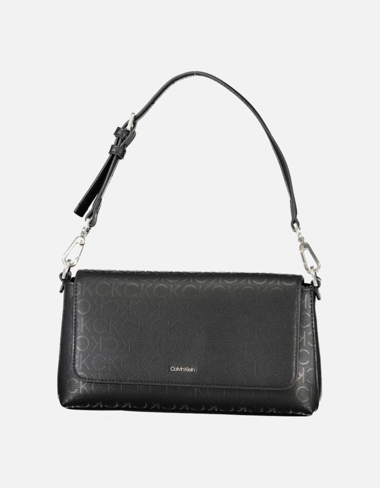 Removable Shoulder Bag with Internal Pockets and Logo Women - Black