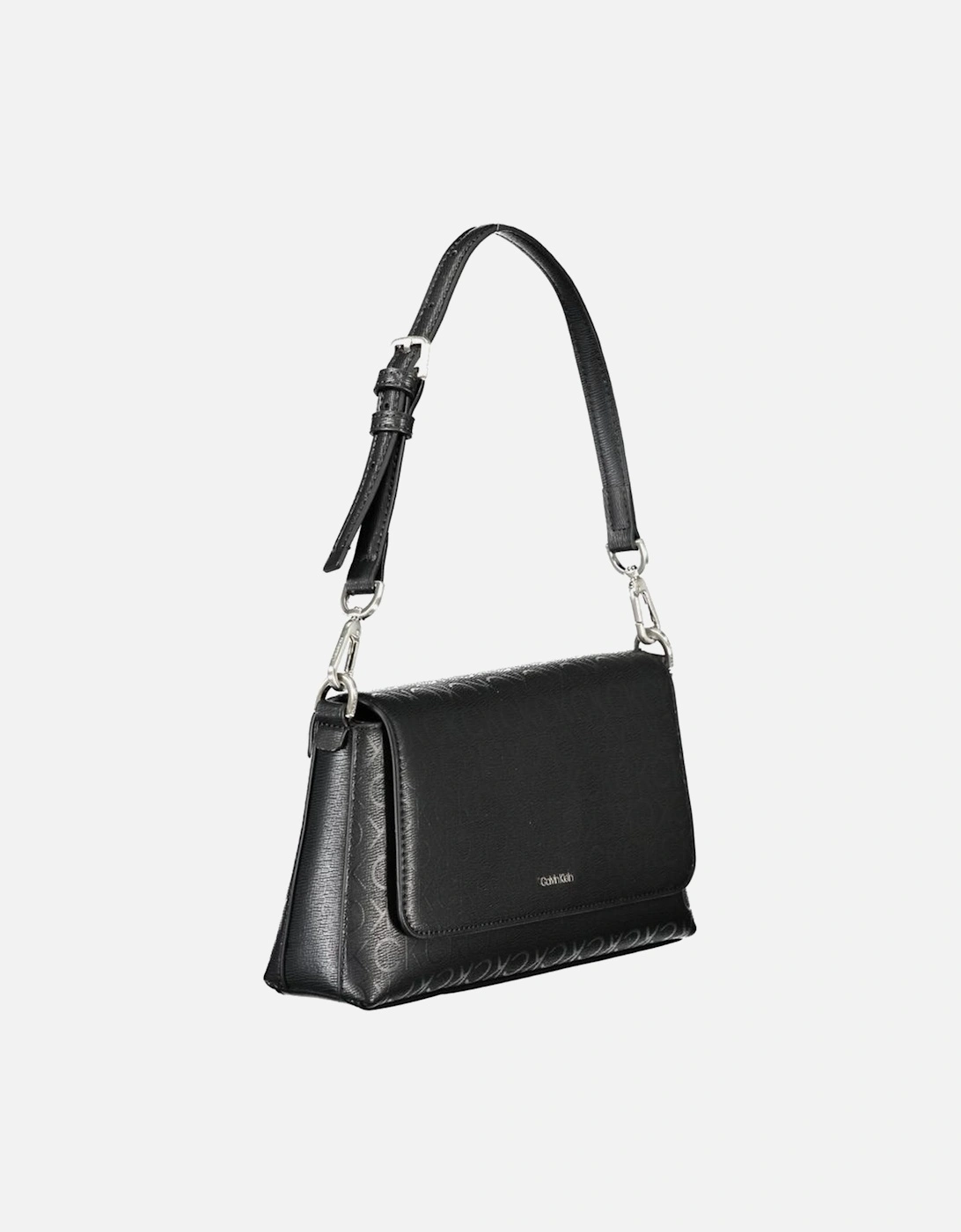 Removable Shoulder Bag with Internal Pockets and Logo Women - Black