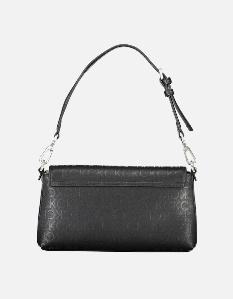 Removable Shoulder Bag with Internal Pockets and Logo Women - Black