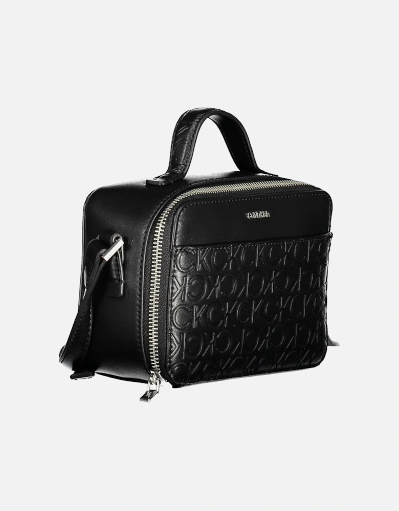 Recycled Polyester Shoulder Bag with Contrasting Details Women - Black