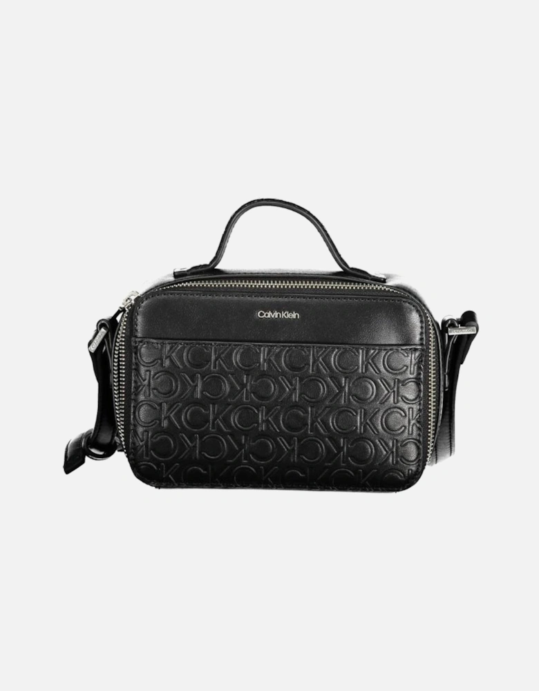 Recycled Polyester Shoulder Bag with Contrasting Details Women - Black